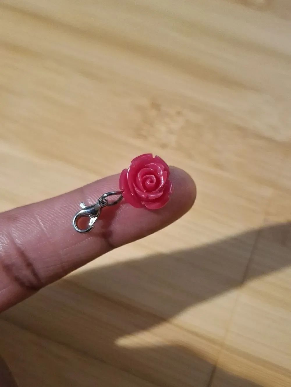 Red Rose Dangle For Floating Lockets - Picture 3 of 3